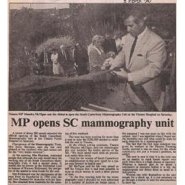 MP opens SC mammography unit