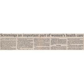 Screenings an important part of women's health care