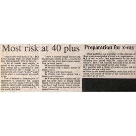 Most risk at 40 plus / Preparation for x-ray