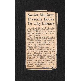 Soviet Minister Presents Books to City Library