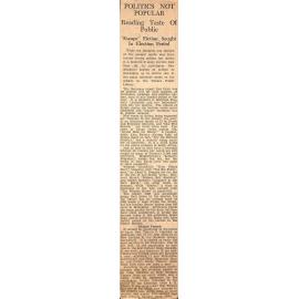 Politics Not Popular: Reading Taste Of Public, 'Escape' Fiction Sought In Election Period