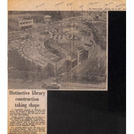 Distinctive library construction taking place