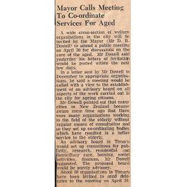 Mayor Calls Meeting To Co-ordinate Services For Aged