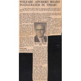 Welfare Advisory Board Inaugurated in Timaru