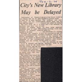 City's New Library May be Delayed