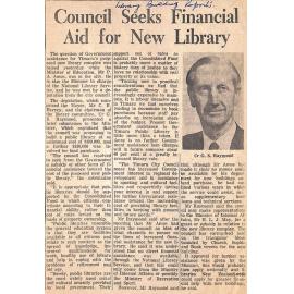 Council Seeks Financial Aid for New Library
