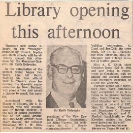 Library opening this afternoon