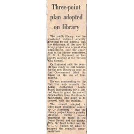 Three-point plan adopted on library