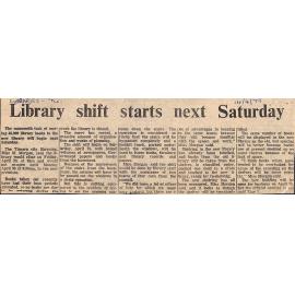 Library shift starts next Saturday