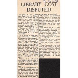 Library Cost Disputed