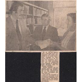 Chamber of Commerce presents commercial study booklets to Timaru Library