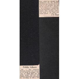 Letter to the editor: Public Library