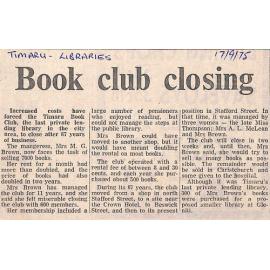 Book club closing