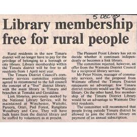 Library membership free for rural people