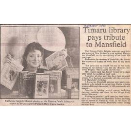 Timaru library pays tribute to Mansfield