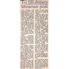 To fill deputy librarian post