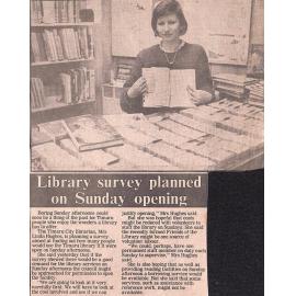 Library survey planned on Sunday opening