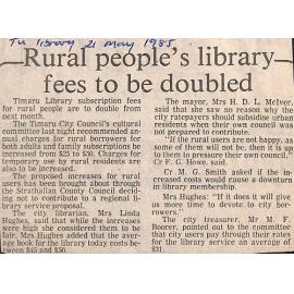 Rural people's library fees to be doubled