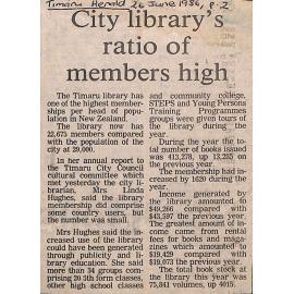 City library's ratio of members high