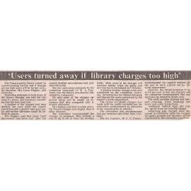  'Users turned away if library charges too high'