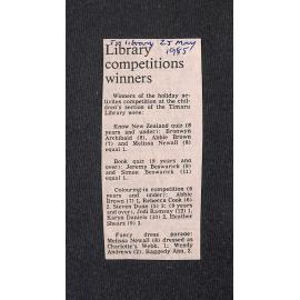 Library competition winners