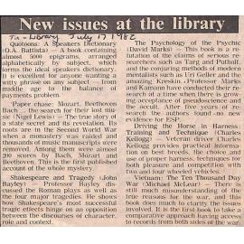 New issues at the library