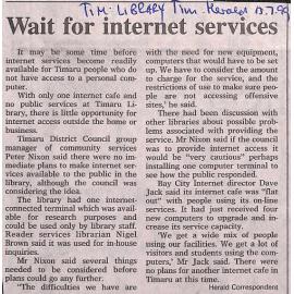 Wait for internet services