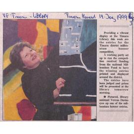 Providing a vibrant display at the Timaru Library this week are entries for the Timaru district millenium banner competition