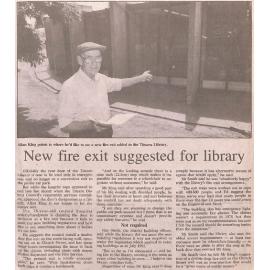 New fire exit suggested for library