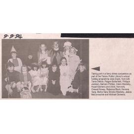 Fancy dress competition part of the Timaru Public Library school holiday programme