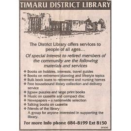 Timaru District Library advertisement