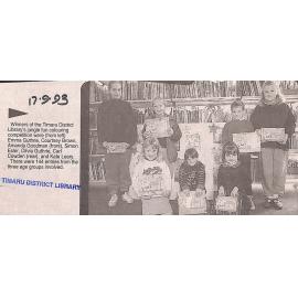 Winners of the Timaru District Library's jungle fun colouring competition