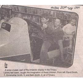 A snow cruiser, part of the Antarctic display in the Timaru Library last week