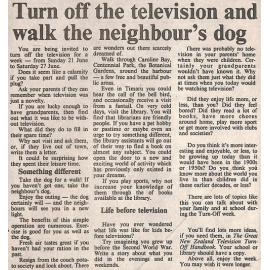Turn off the television and walk the neighbour's dog
