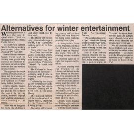Alternatives for winter entertainment