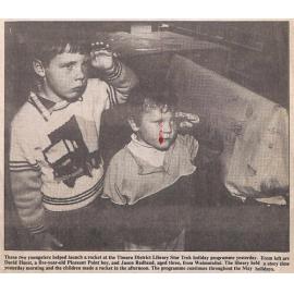 Youngsters help launch rocket at the Timaru District Library Star Trek programme