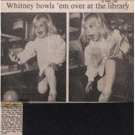 Whitney bowls 'em over at the library