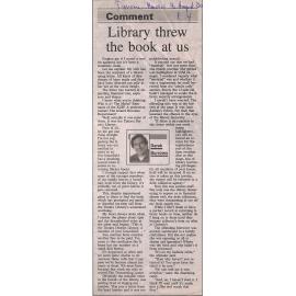 Comment: Library threw the book at us