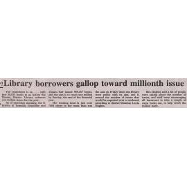 Library borrowers gallop toward millionth issue