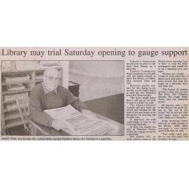 Library may trial Saturday opening to gauge support