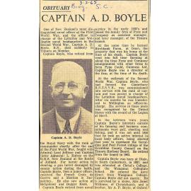 Obituary: Captain A D Boyle
