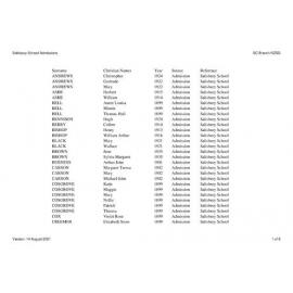 Salisbury School: Index to school records