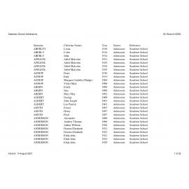 Seadown School: Index to school records