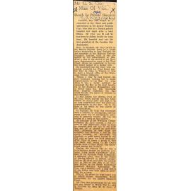 Mr G S Cray: Man Of Vision, Death In Private Hospital