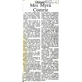 Obituary: Mrs Myra Comrie
