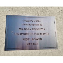 Fraser Park 2024 official opening plaque