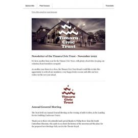 Timaru Civic Trust newsletter November 2022