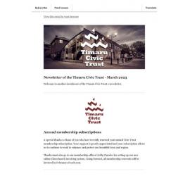 Timaru Civic Trust newsletter Mar 2023