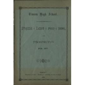 Timaru High School Prize List for 1896 and Prospectus for 1897