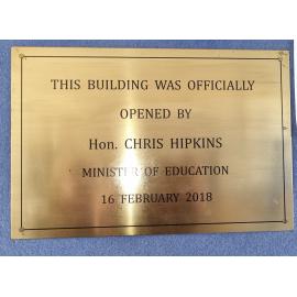 Arts Building Opening plaque TGHS